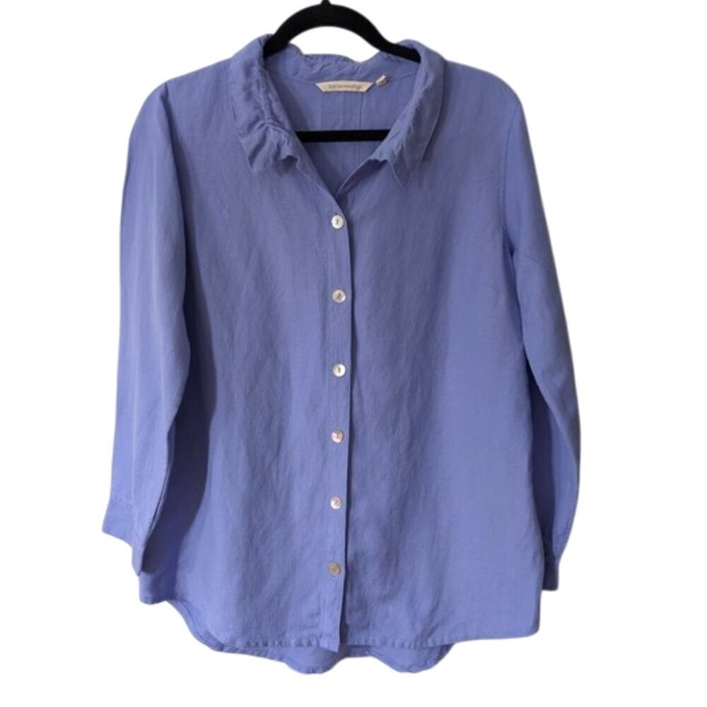 Like New‎ Soft Surroundings Women's Linen Blend Button-Up Shirt Size M